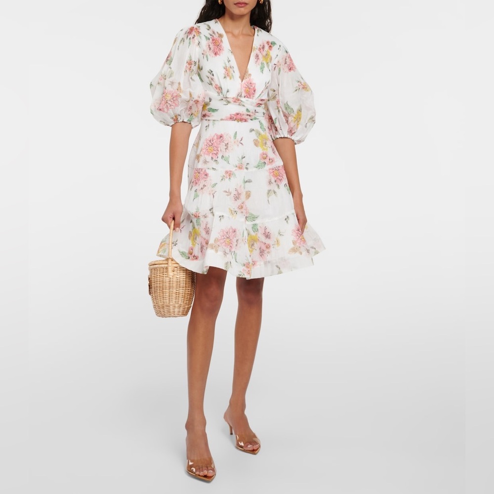 Zimmermann Floral Mini Dress - White and Pink